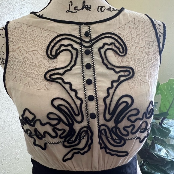 Anthropologie Elegant Cream and Black Dress - Picture 4 of 6